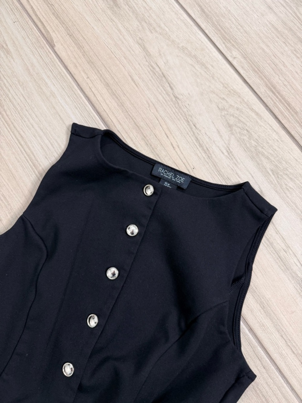 Rachel Zoe Black Tailored Button Vest Womens Size M Sleeveless - Picture 2 of 4